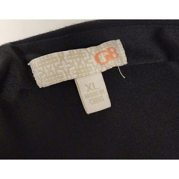 GB Black Bodycon Dress With V-Neck And Cut Out Sides Sz XL Front Slit Juniors - Picture 5 of 6